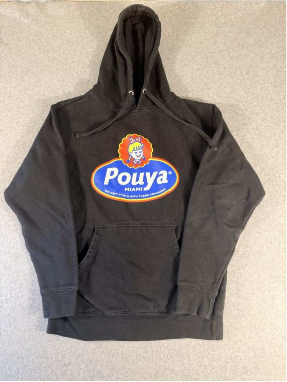 Pouya Miami Hoodie Black Graphic Pullover Mens Medium Rap Merch